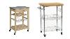 Rolling Kitchen Trolley Cart Island Stainless Steel Countertop with Drawer & Shelf